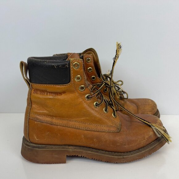 Herman Survivors Work Boots Vintage Insulated Leather Brown Mens Size 7